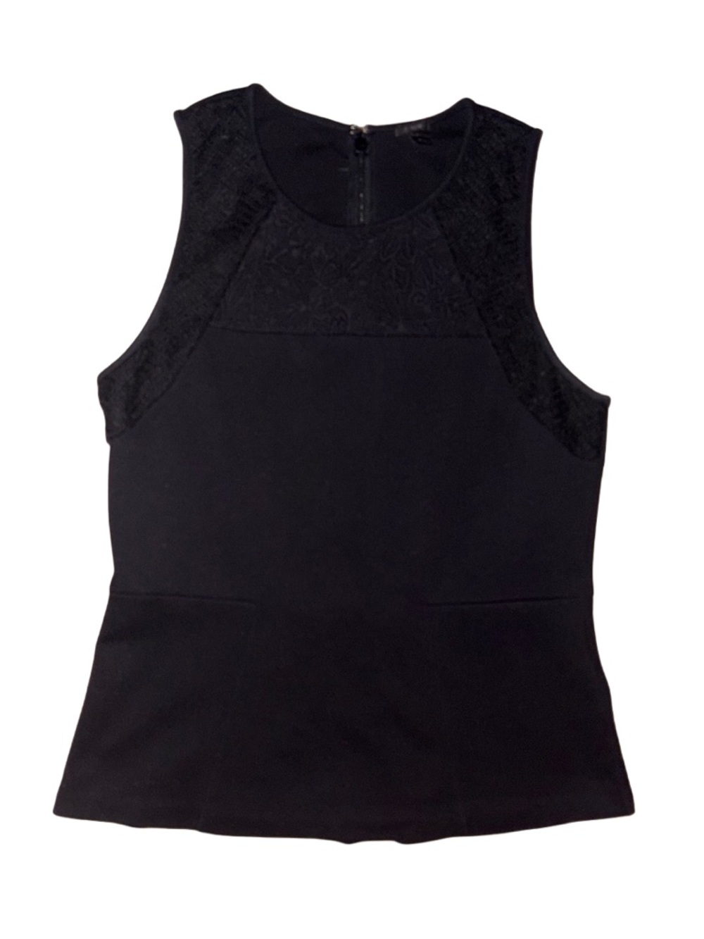 J. Crew Knit Peplum Crochet Detail Tank
